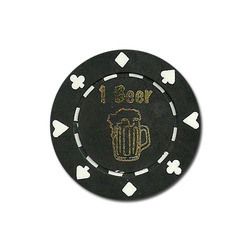 25 Black "1 Beer" Bar Token Chips