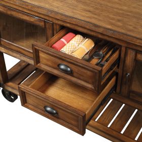 Kadri Kitchen Cart; Distressed Chestnut YF