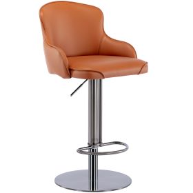 Black Titanium Stainless Steel Bar Stools,Grade Modern Leather Bar Chair with Backrest