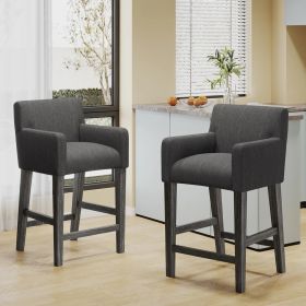 Set of 2 Upholstered 26 inch Counter Stool - Charcoal/Gray