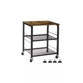 2 Tier Organizer Cart on Casters Dark Black