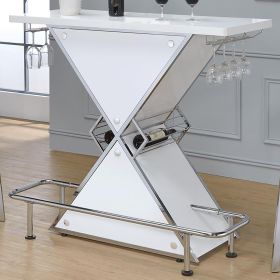 Glossy White and Chrome Bar Unit