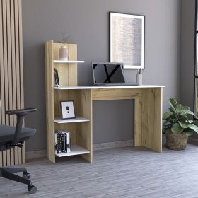 Desk Wichita, Four Shelves, Light Oak / White Finish