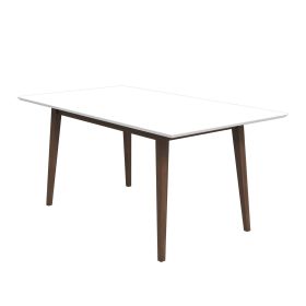 Mary Modern Style Solid Wood Rectangular Dining Kitchen Table (Color: as Pic)