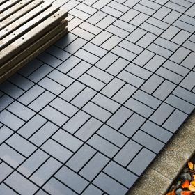 Plastic Interlocking Deck Tiles,44 Pack Patio Deck Tiles,12"x12" Square Waterproof Outdoor All Weather Use (Color: as Pic)